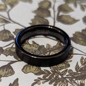 Black Tungsten pipe Cut Ring